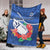 Samoa Rugby Premium Blanket Manu Samoa Polynesian Hibiscus Blue Style LT14 - Polynesian Pride
