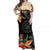 American Samoa Floral Design Off Shoulder Long Dress Tropical Vibes LT7 Long Dress Black - Polynesian Pride