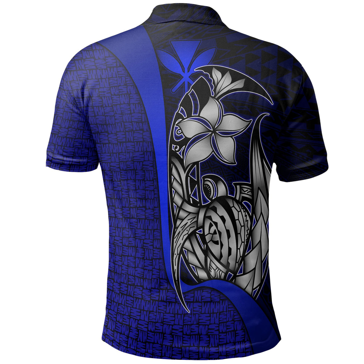 Polynesian Hawaii Custom Polo Shirt Blue Turtle with Hook - Polynesian Pride