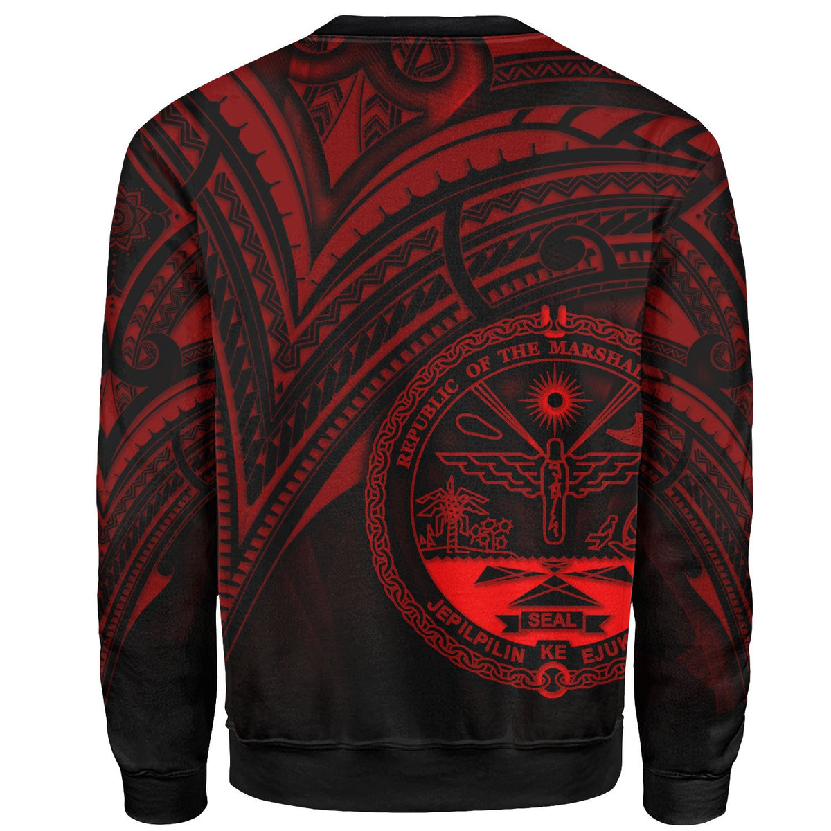 Marshall Islands Sweatshirt - Cross Style Red Color - Polynesian Pride