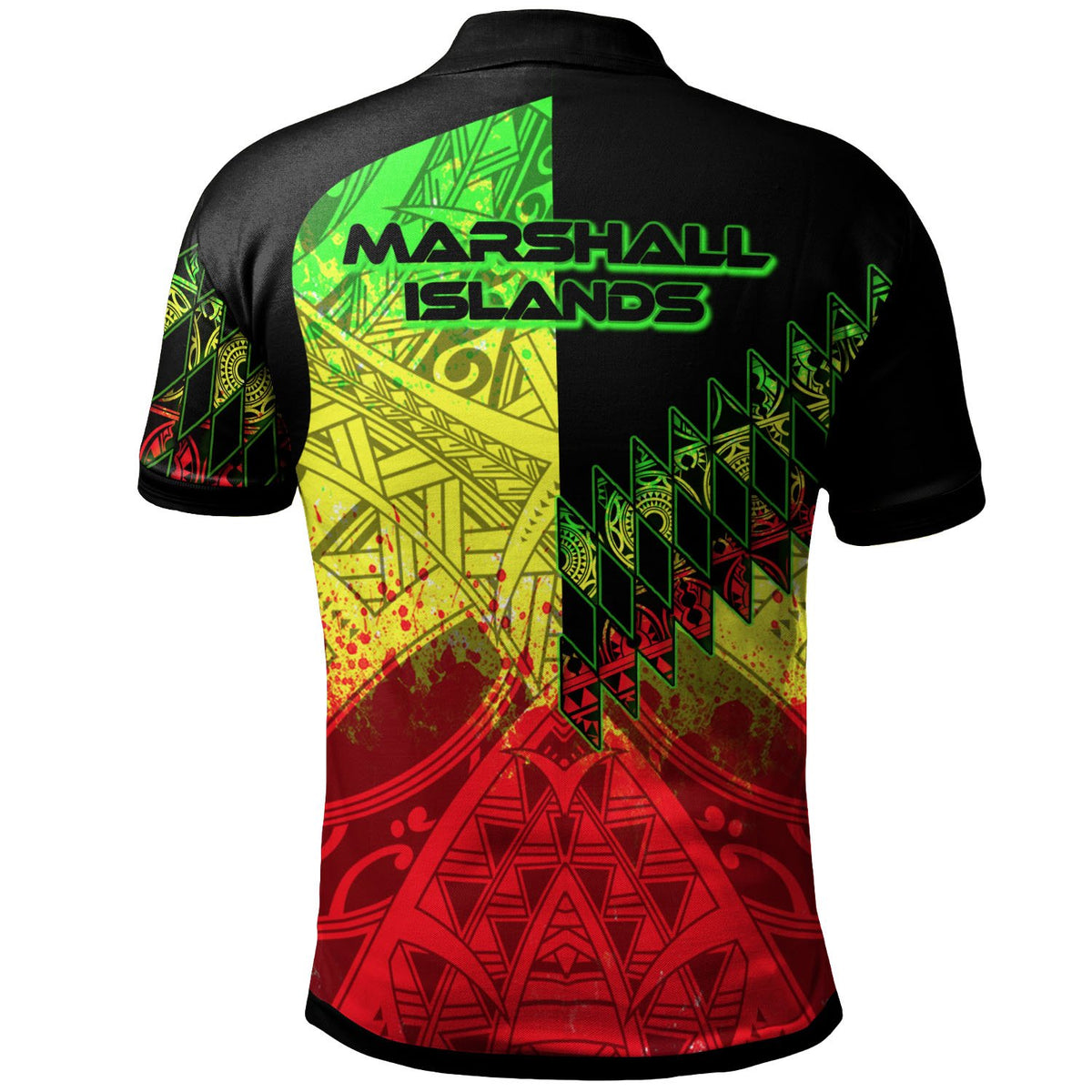 Marshall Islands Polo Shirt Reggage Color Symmetry Style - Polynesian Pride
