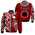 Rarotonga Cook Islands Bomber Jacket Turtle and Map Style Red LT13 Unisex Red - Polynesian Pride