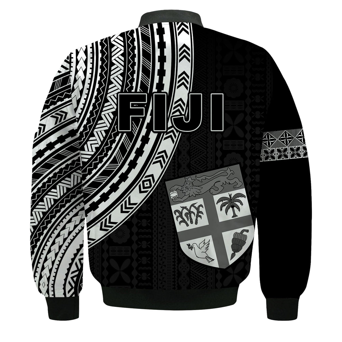 Fiji Rugby Sevens Bomber Jacket Fijian 7s Tapa Polynesian LT13 - Polynesian Pride