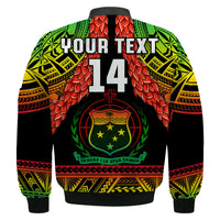 (Custom Text And Number) Samoa Rugby Bomber Jacket Teuila Torch Ginger Gradient Style LT14 - Polynesian Pride