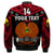 (Custom Text And Number) Papua New Guinea Rugby Bomber Jacket PNG Kumuls Bird Of Paradise Black LT14 - Polynesian Pride
