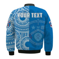 (Custom Personalised) Apifoou Tonga College Bomber Jacket Tongan Ngatu Pattern LT14 - Polynesian Pride