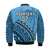 (Custom Text And Number) Fiji Tapa Rugby Bomber Jacket Fijian Cibi Dance Tapa Pattern Blue LT14 - Polynesian Pride