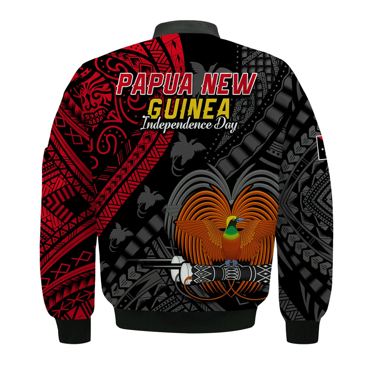 Papua New Guinea Bomber Jacket Raggiana Birds Of Paradise Happy 47th Independence Day LT13 - Polynesian Pride