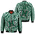 (Custom Text And Number) Hawaii Football Bomber Jacket Rainbow Warriors Tribal Kakau LT14 Unisex Green - Polynesian Pride