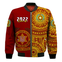 (Custom Text And Number) Tonga Vavau High School Bomber Jacket Class Of Year Tongan Ngatu Pattern LT14 - Polynesian Pride