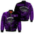 Hawaii Bomber Jacket Kakau Warrior Helmet Gradient Purple Polynesian LT14 Unisex Purple - Polynesian Pride