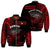 Hawaii Bomber Jacket Kakau Warrior Helmet Gradient Red Polynesian LT14 Unisex Red - Polynesian Pride