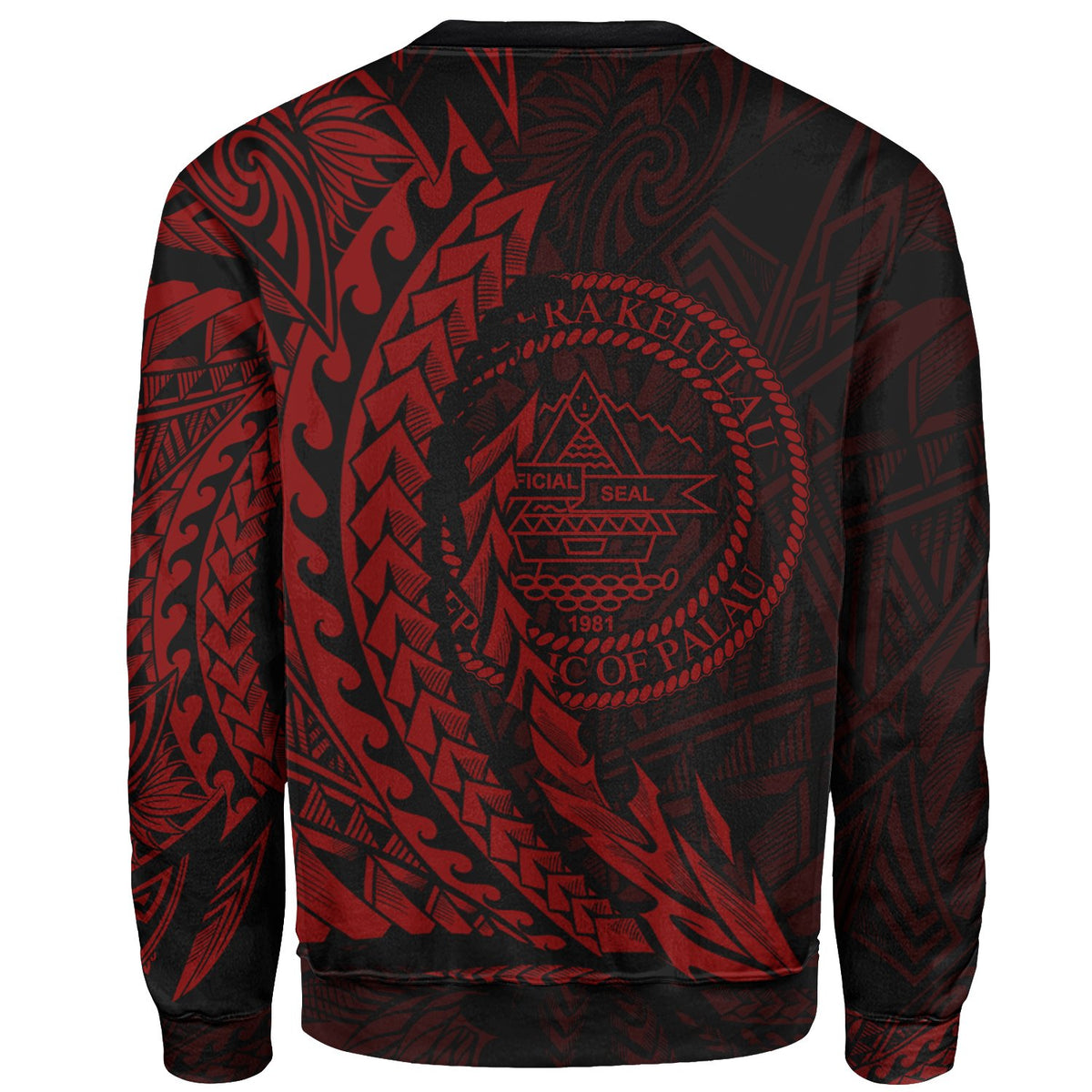 Palau Sweatshirt - Wings Style Red Color - Polynesian Pride