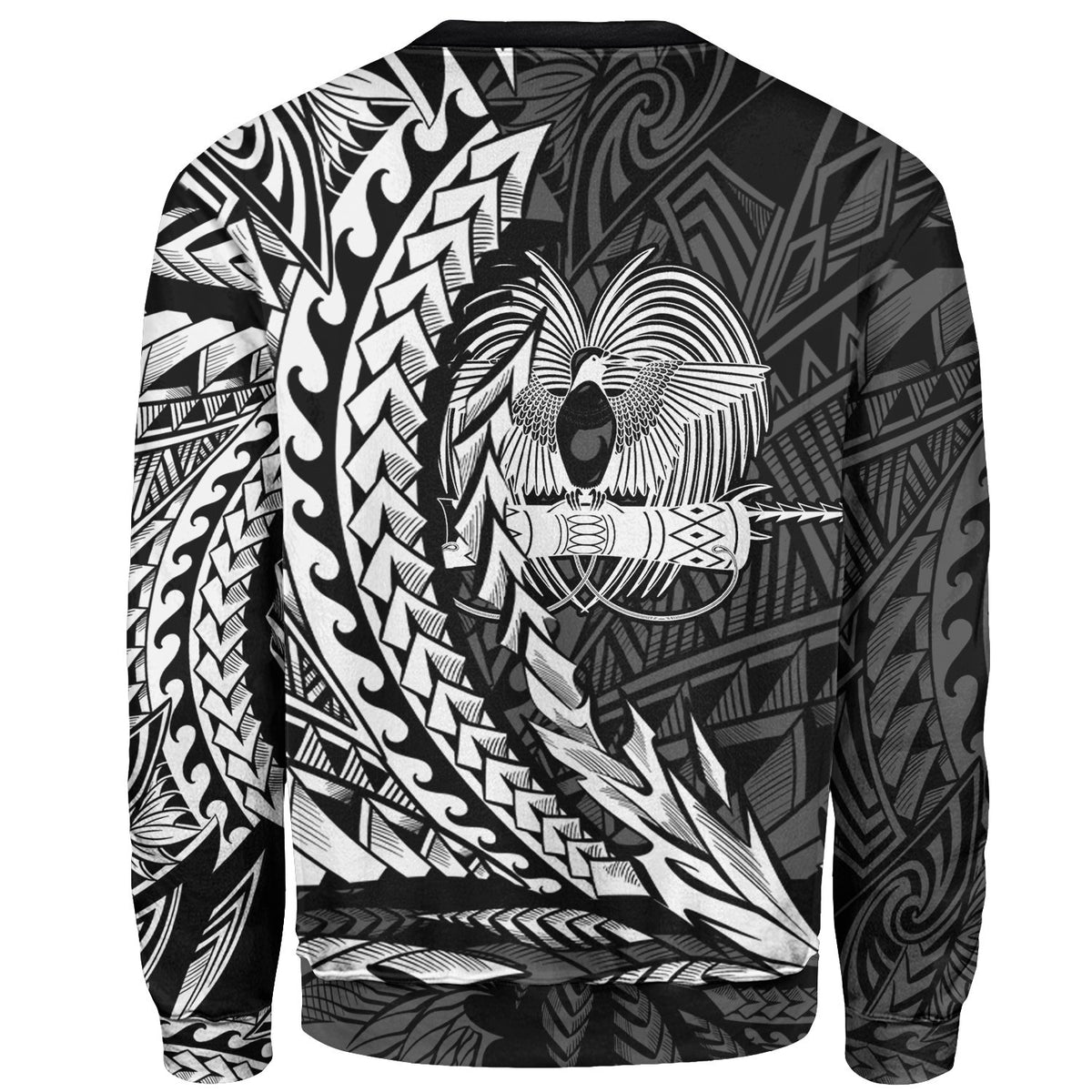Papua New Guinea Custom Personalised Sweatshirt - Wings Style White Color - Polynesian Pride