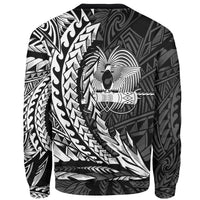 Papua New Guinea Custom Personalised Sweatshirt - Wings Style White Color - Polynesian Pride