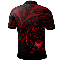 Pohnpei State Polo Shirt Red Color Cross Style - Polynesian Pride