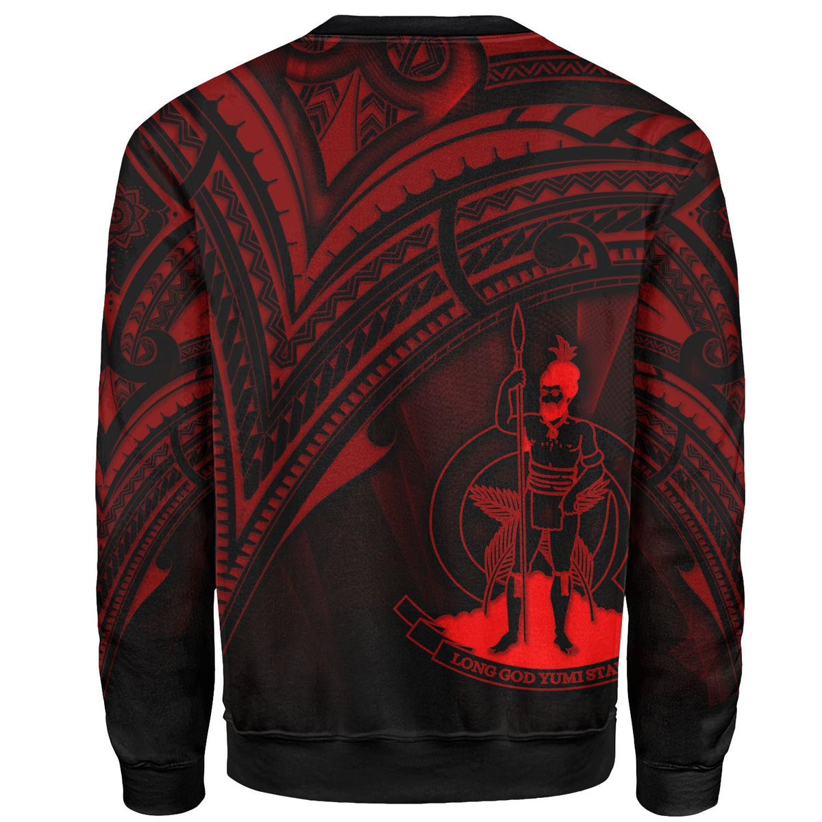 Vanuatu Sweatshirt - Cross Style Red Color - Polynesian Pride