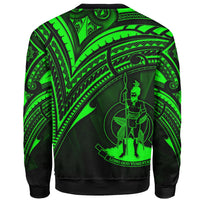 Vanuatu Sweatshirt - Cross Style Green Color - Polynesian Pride