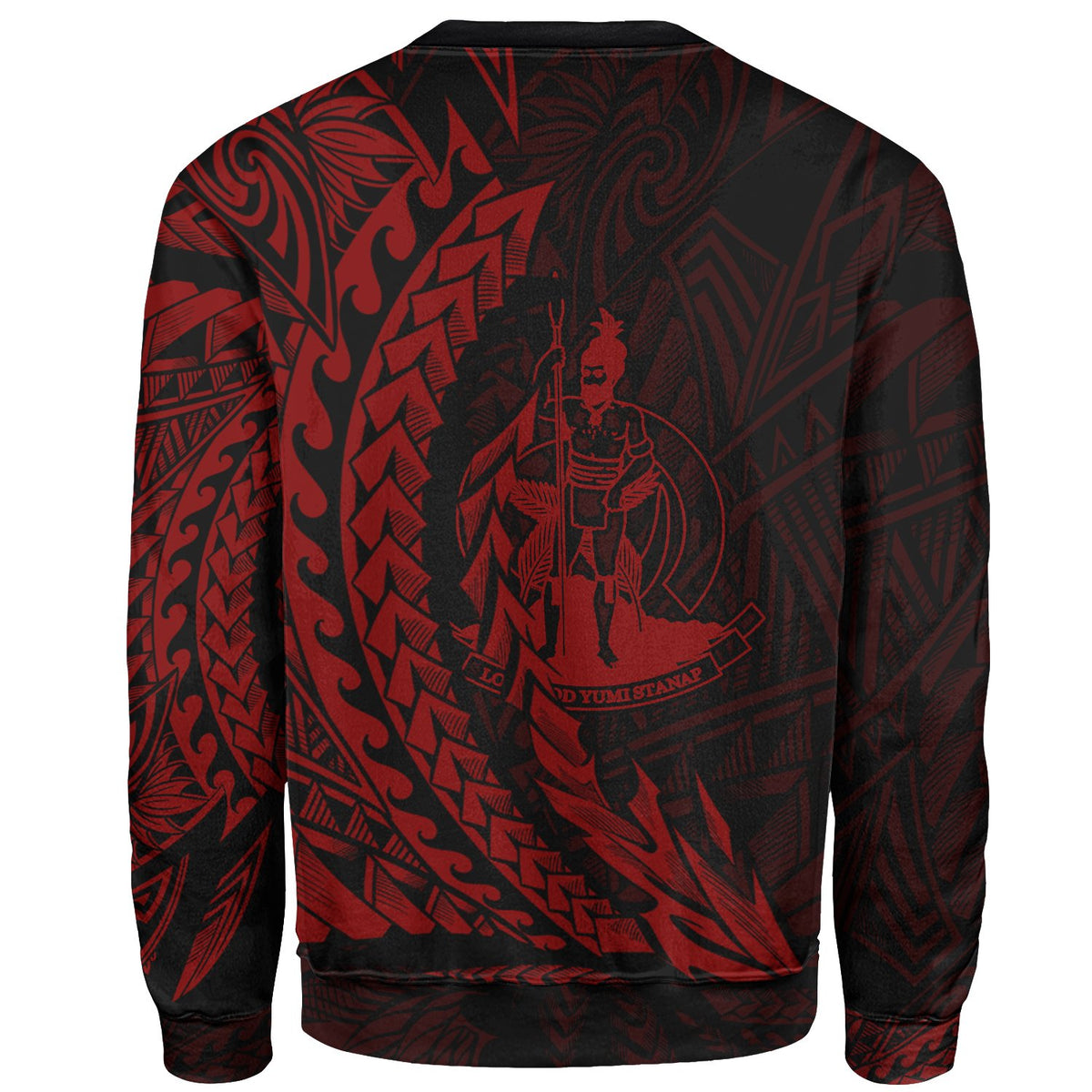 Vanuatu Custom Personalised Sweatshirt - Wings Style Red Color - Polynesian Pride