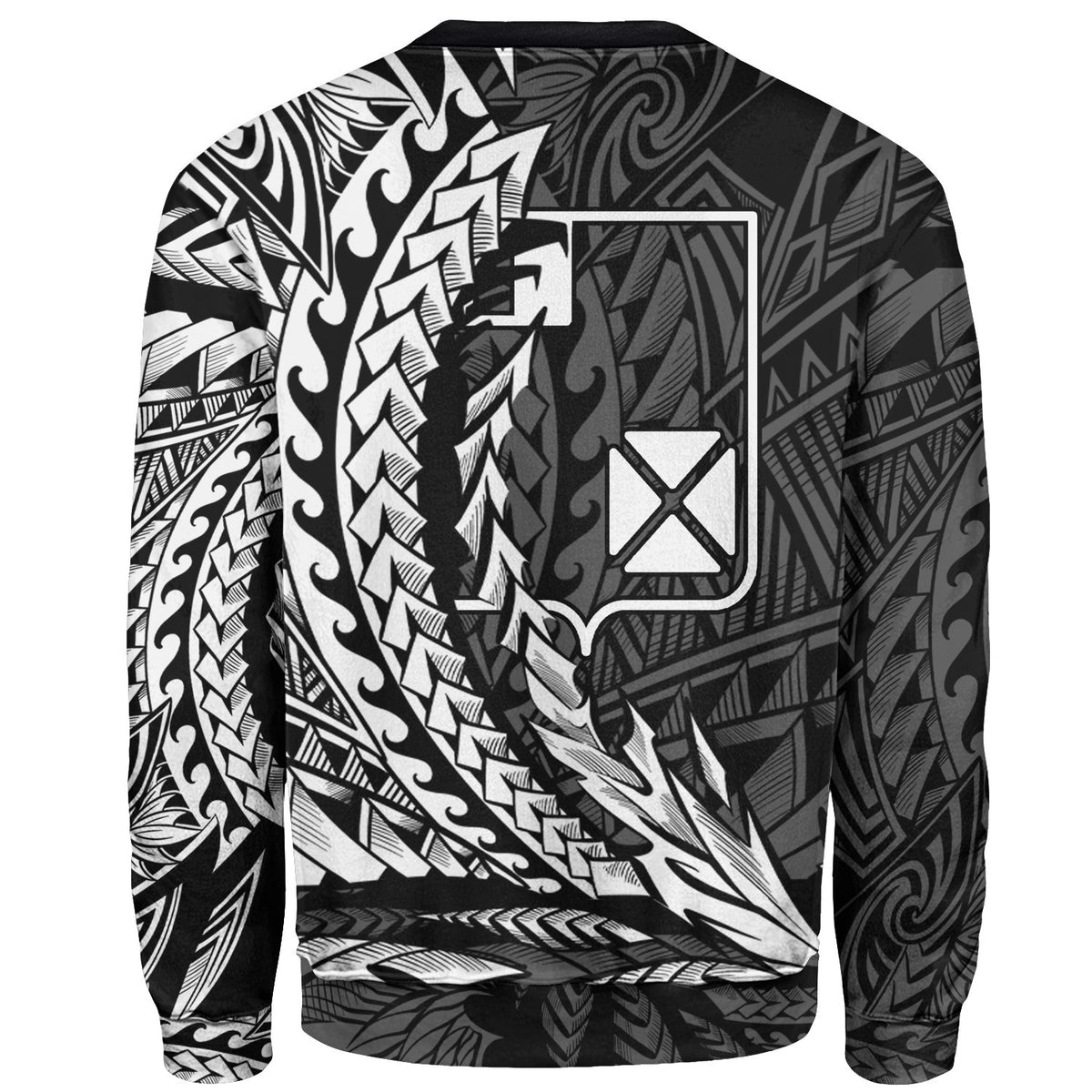 Wallis and Futuna Custom Personalised Sweatshirt - Wings Style White Color - Polynesian Pride