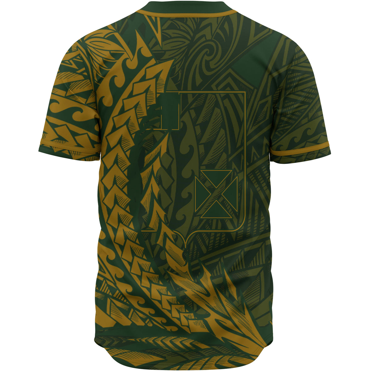 Wallis and Futuna Baseball Shirt - Green Wings Style - Polynesian Pride