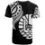 Tahiti T Shirt Tahiti Tatau White Patterns With Coat of Arms - Polynesian Pride