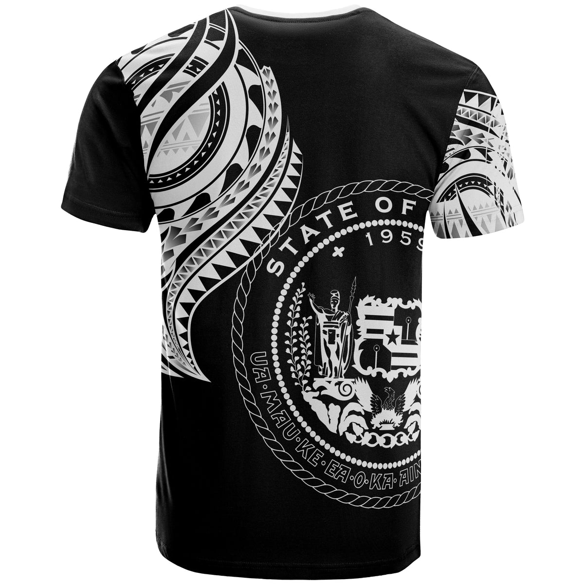 Hawaii T Shirt Hawaii Tatau White Patterns - Polynesian Pride
