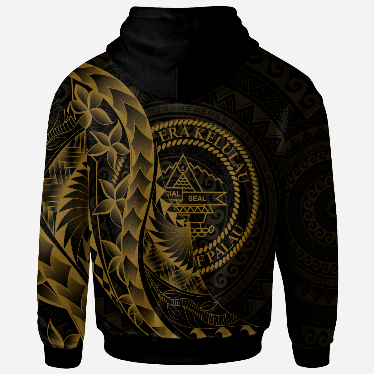 Palau Hoodie Custom Polynesian Pattern Style Gold Color - Polynesian Pride