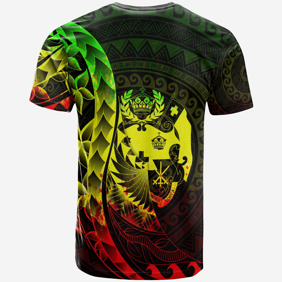 Tonga T Shirt Custom Polynesian Pattern Style Reggae Color - Polynesian Pride