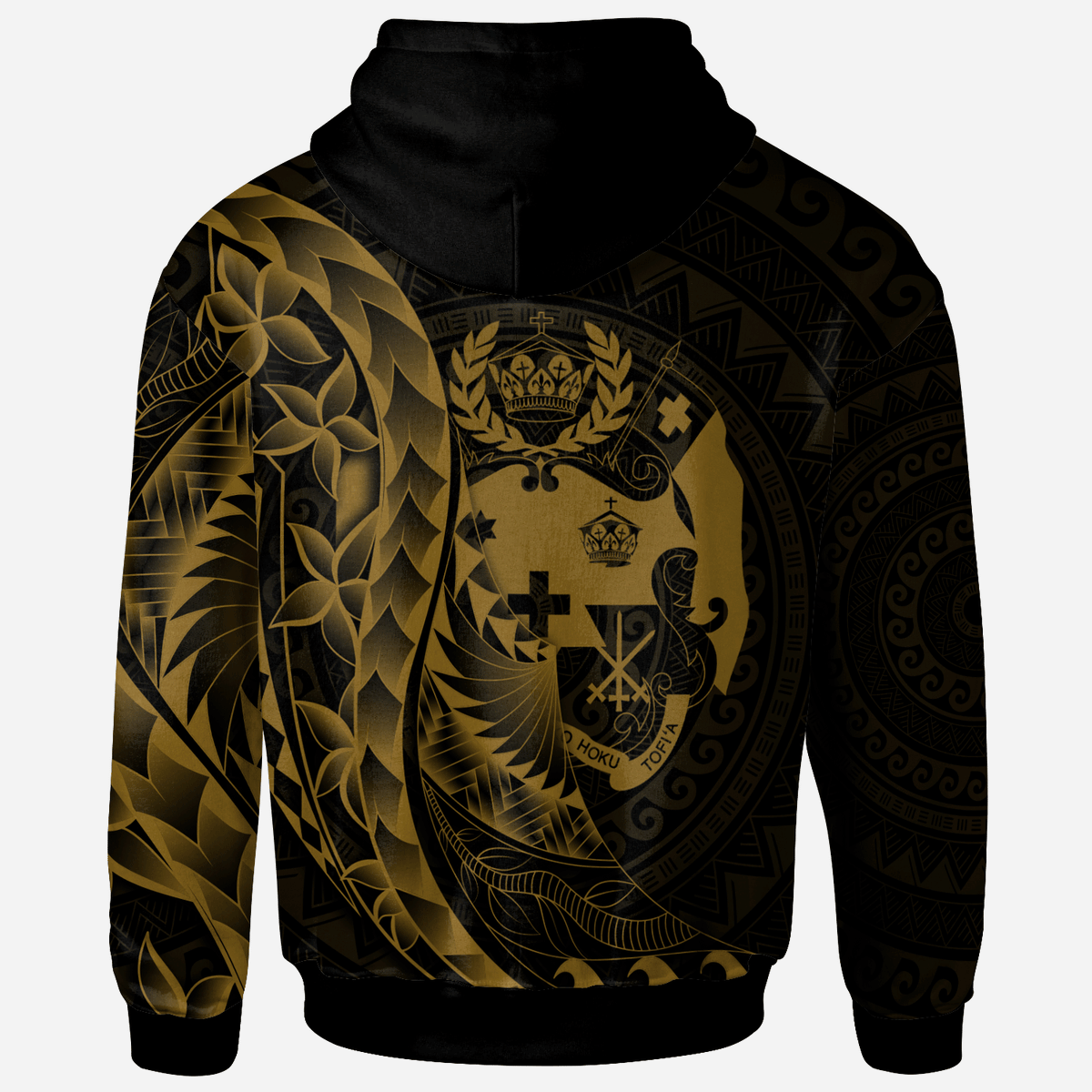 Tonga Zip Hoodie Polynesian Pattern Style Gold Color - Polynesian Pride