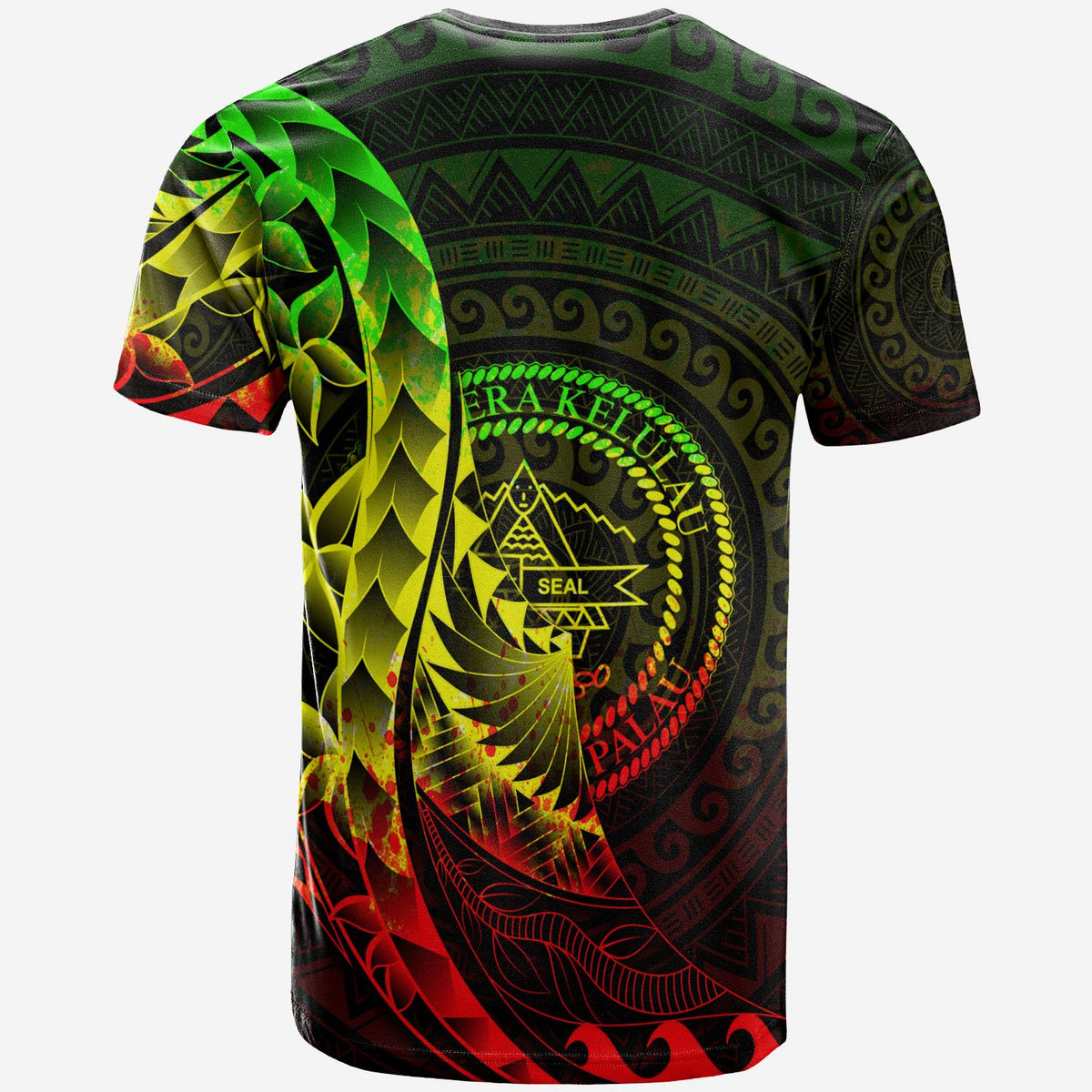 Palau T Shirt Polynesian Pattern Style Reggae Color - Polynesian Pride