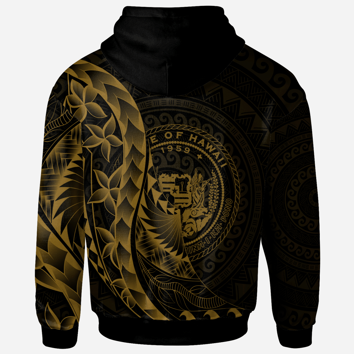 Hawaii Zip Hoodie Polynesian Pattern Style Gold Color - Polynesian Pride
