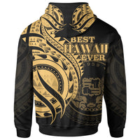 Hawaii Zip Hoodie Gold Polynesian Patterns Best Hawaii Ever - Polynesian Pride