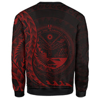 Marshall Islands Sweatshirt - Polynesian Pattern Style Red Color - Polynesian Pride