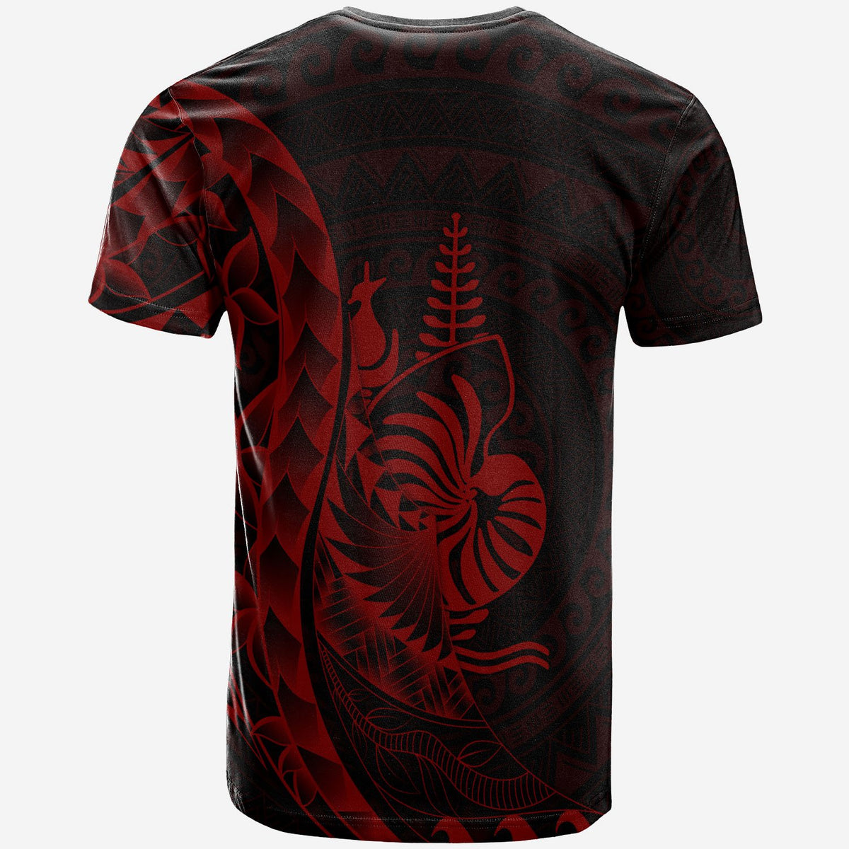 New Caledonia T Shirt Custom Polynesian Pattern Style Red Color - Polynesian Pride