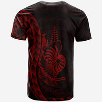 New Caledonia T Shirt Custom Polynesian Pattern Style Red Color - Polynesian Pride