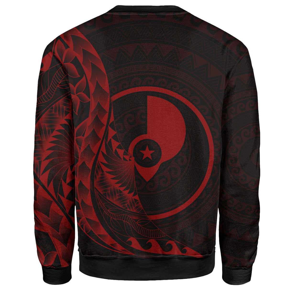 Yap Sweatshirt - Custom Personalised Polynesian Pattern Style Red Color - Polynesian Pride