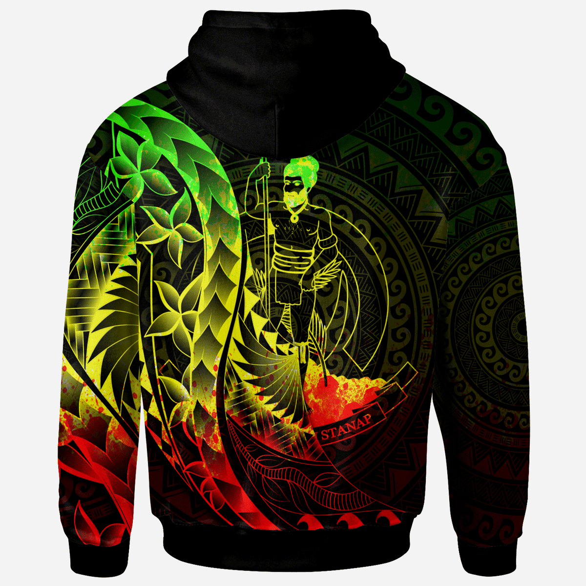 Vanuatu Zip Hoodie Custom Polynesian Pattern Style Reggae Color - Polynesian Pride