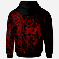 Tonga Zip Hoodie Polynesian Pattern Style Red Color - Polynesian Pride