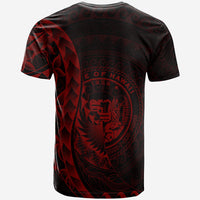 Hawaii T Shirt Polynesian Pattern Style Red Color - Polynesian Pride