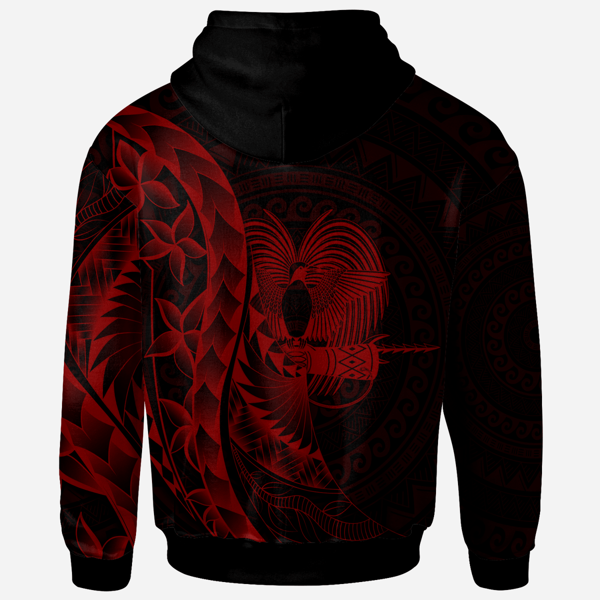 Papua New Guinea Zip Hoodie Custom Polynesian Pattern Style Red Color - Polynesian Pride