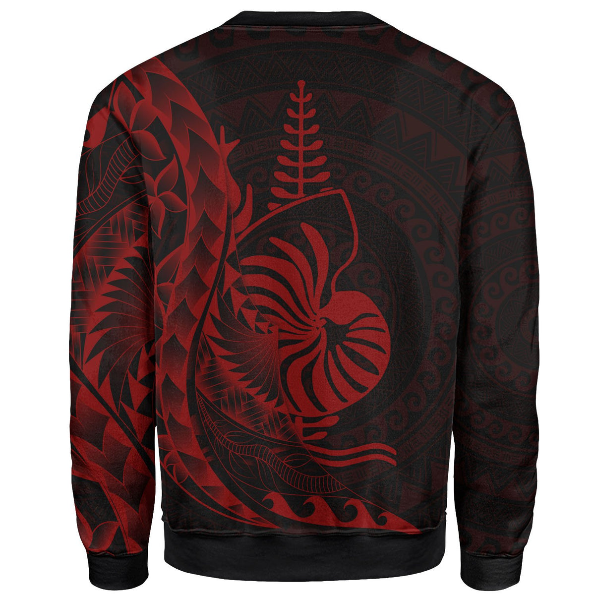 New Caledonia Sweatshirt - Custom Personalised Polynesian Pattern Style Red Color - Polynesian Pride