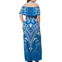 Custom Polynesian Couple Outfits Samoa Rugby Matching Dress and Hawaiian Shirt Toa Samoa Blue Style LT2 - Polynesian Pride