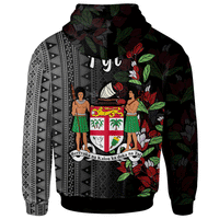 Fiji Zip Hoodie Tagimaucia Flowers - Polynesian Pride
