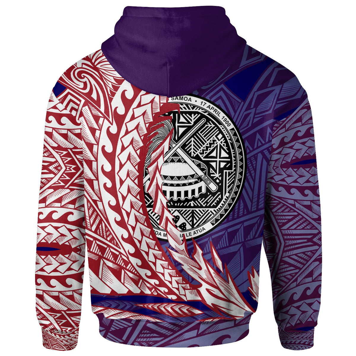 American Samoa Hoodie Pago Pago Wings Style - Polynesian Pride