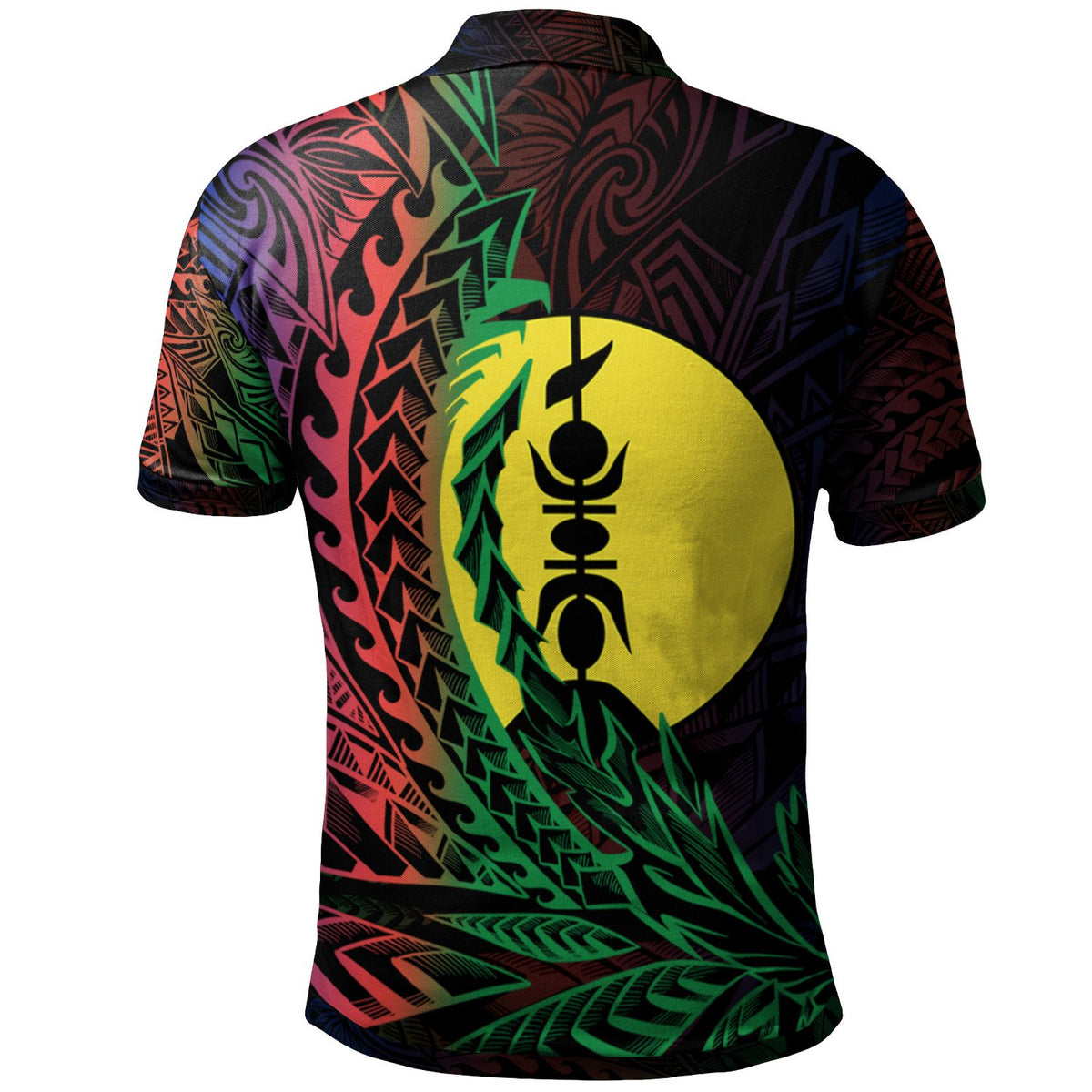 New Caledonia Polo Shirt Pouembout Wings Style Flag Color - Polynesian Pride