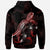Samoa Polynesian Hoodie Turtle With Blooming Hibiscus Red - Polynesian Pride