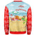 Mele Kalikimaka Sweatshirt - Santa Claus And Reindeer On The Beach Red Color - Polynesian Pride