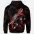 Palau Polynesian Hoodie Turtle With Blooming Hibiscus Red - Polynesian Pride