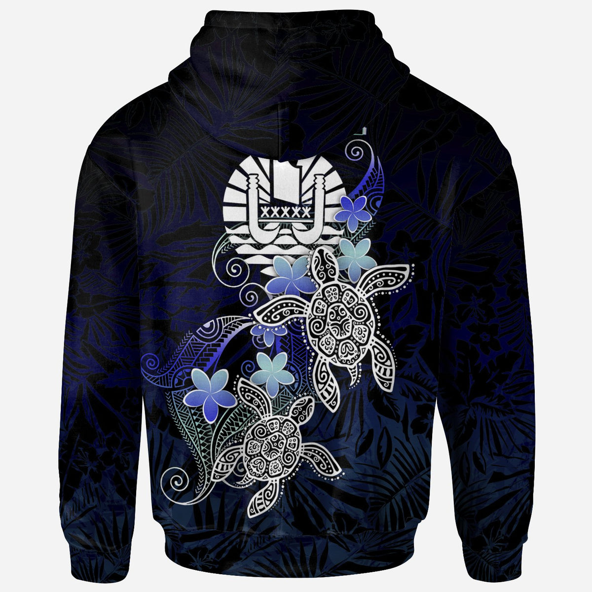 Tahiti Polynesian Hoodie Blue Turtle Couple - Polynesian Pride